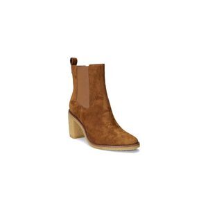 SOREL Womens Brown Heel Pull-Tab Marianna Almond Toe Block Heel Chelsea Boot 9 B